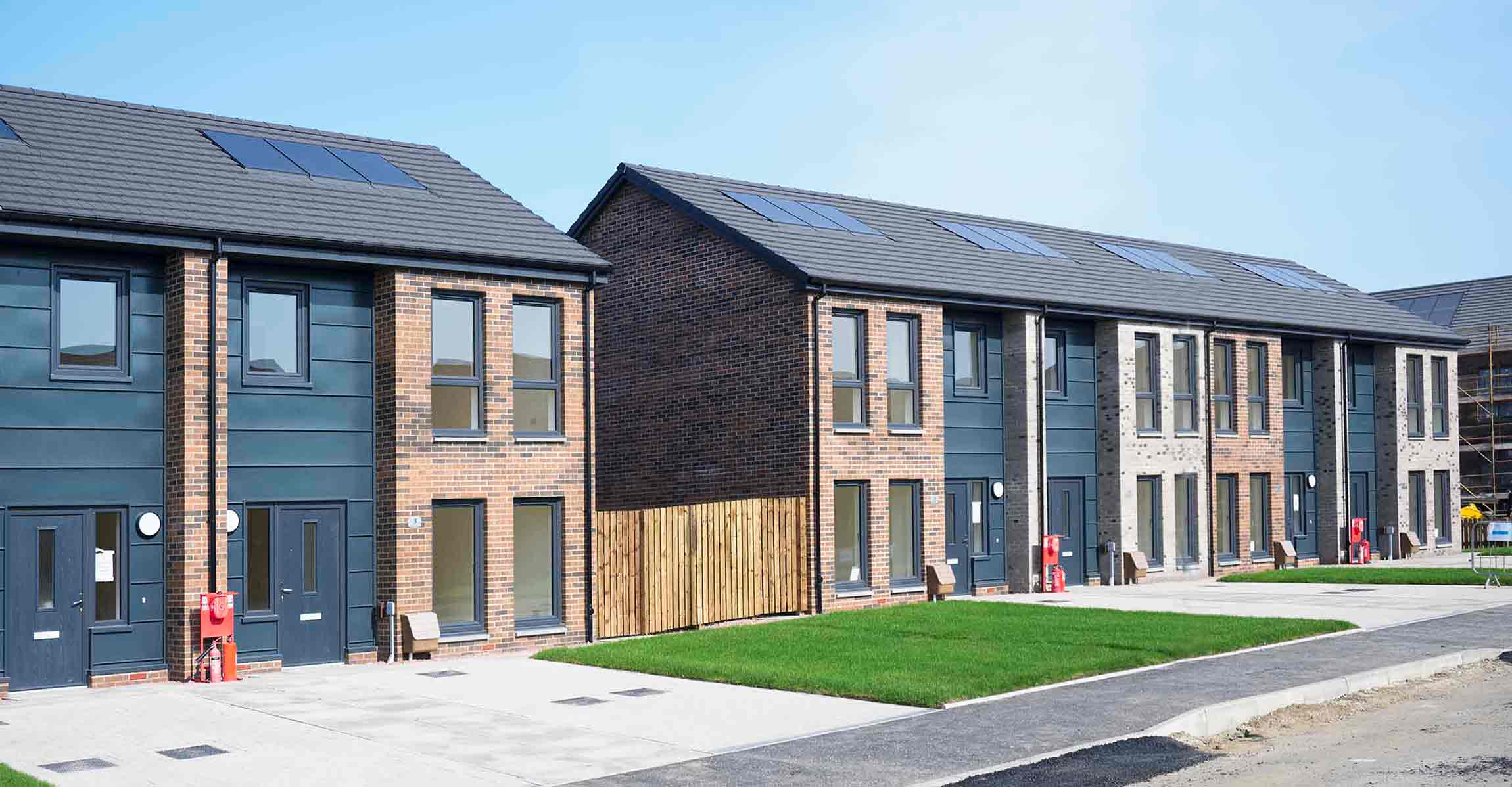 Row of new build houses